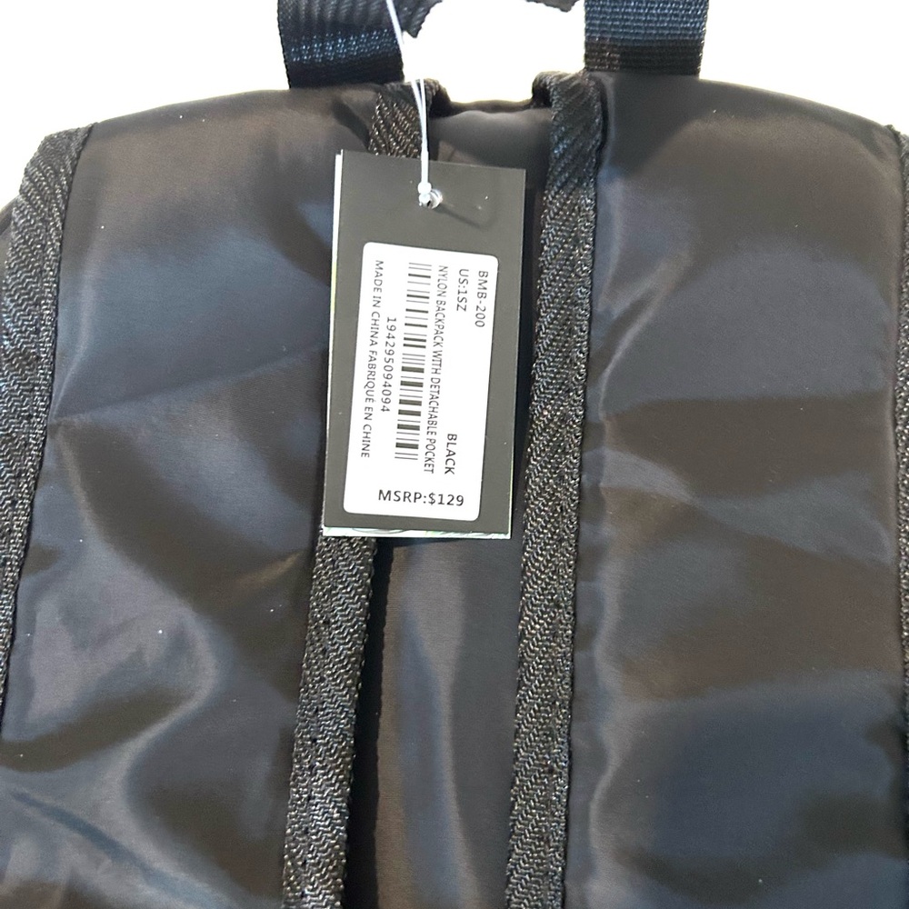Badgley Mischka Black Nylon Backpack with detachable belt bag - Picture 3 of 5